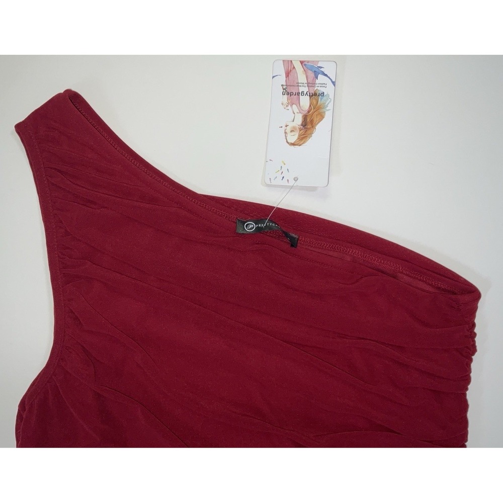 NWT Women's Pretty Garden Cold Shoulder Ruched Bodycon Dress Red - Small - Picture 6 of 8